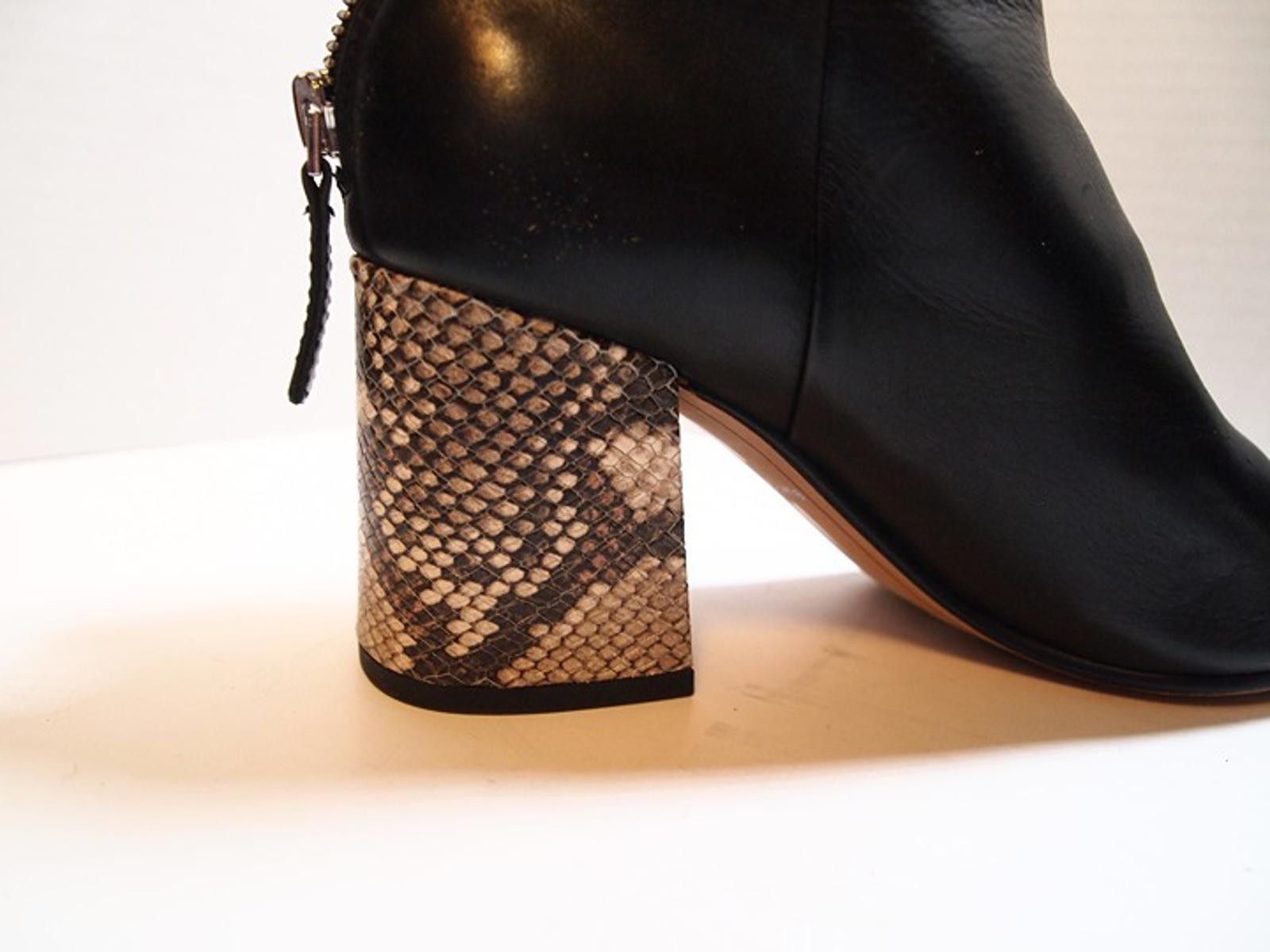 Dolce Vita Dolce Vita Black Heels with Snakeskin Heel – Soft Leather Size US 6.5 / IT 36.5 - 7 Thumbnail