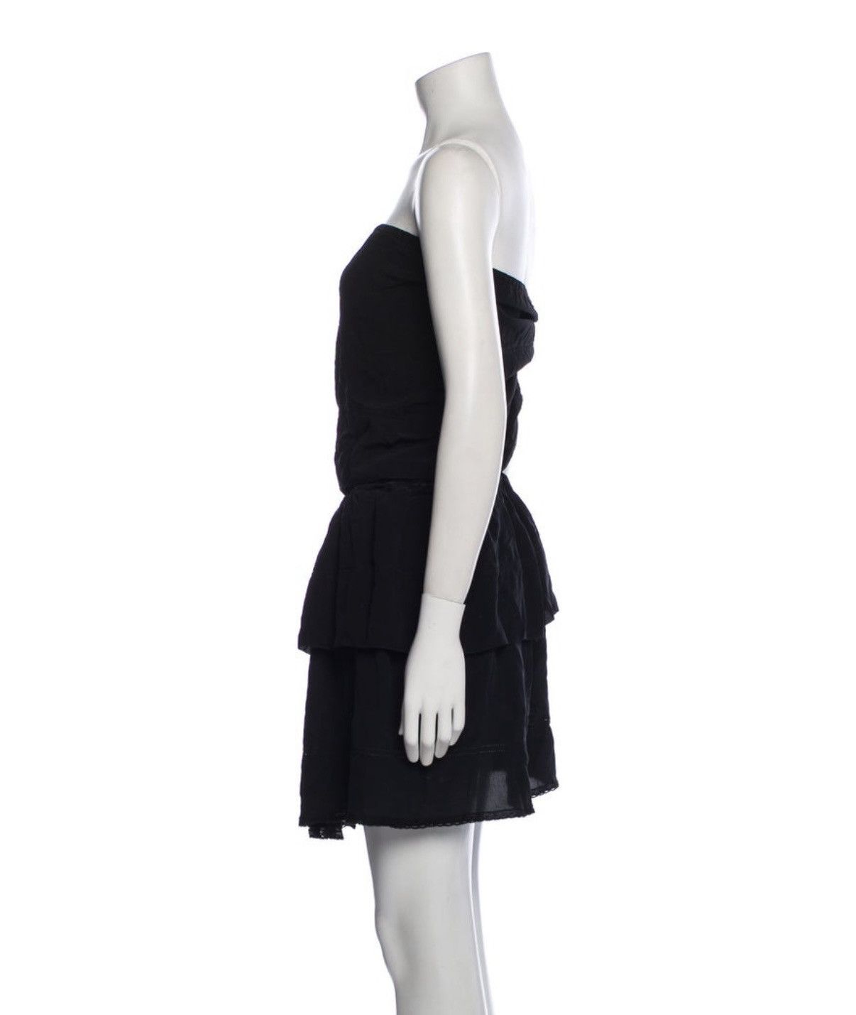 Miu Miu Miu Miu Silk A-Line Black Mini Dress Size S / US 4 / IT 40 - 2 Thumbnail