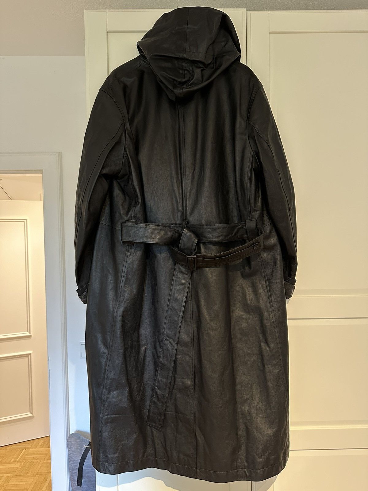 Isamu Katayama Backlash × Yohji Yamamoto Yohji Yamamoto Pour Homme X Backlash Hooded Leather Coat Size US M / EU 48-50 / 2 - 8 Thumbnail