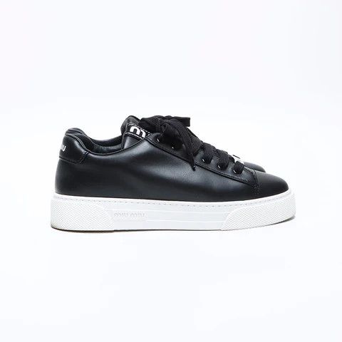 Miu Miu o1B3y1r0526 Low-Top Sneakers in Black Size US 10 / IT 40 - 1 Thumbnail