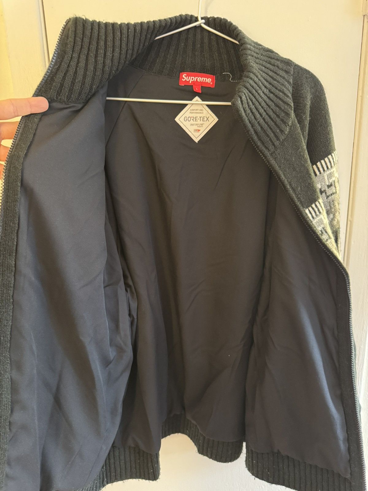Supreme Supreme Knit Black Sz L 20AW Andes Pattern Windstopper Zip Size US L / EU 52-54 / 3 - 6 Thumbnail
