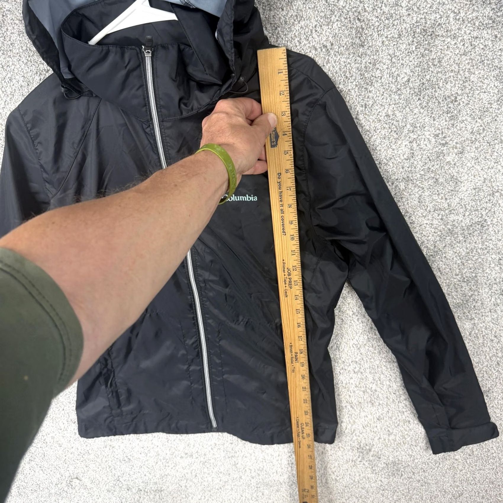Vintage Columbia Windbreaker Jacket Women L Black Hooded Full Zip Lightweight Hiking Size L / US 10 / IT 46 - 2 Thumbnail