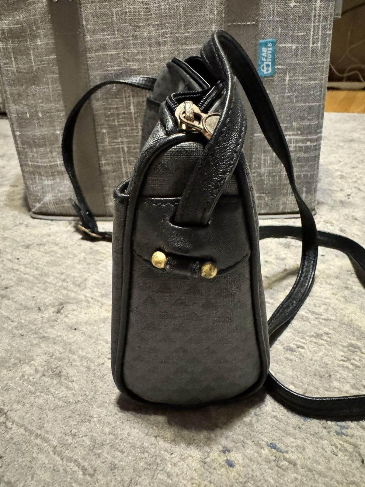 Liz Claiborne Vintage 1984 Liz Claiborne Gray/Black Crossbody Bag Size ONE SIZE - 5 Thumbnail