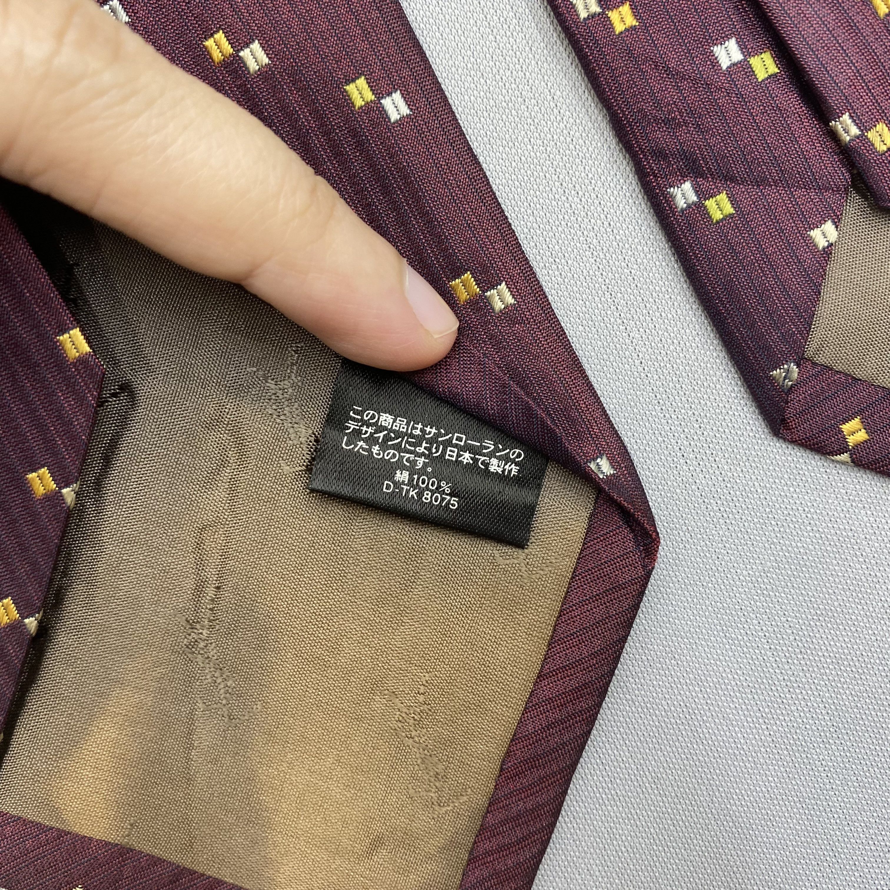 Japanese Brand Vintage Yves Saint Laurent SILK Necktie Cravate Pure Silk Size ONE SIZE - 7 Thumbnail