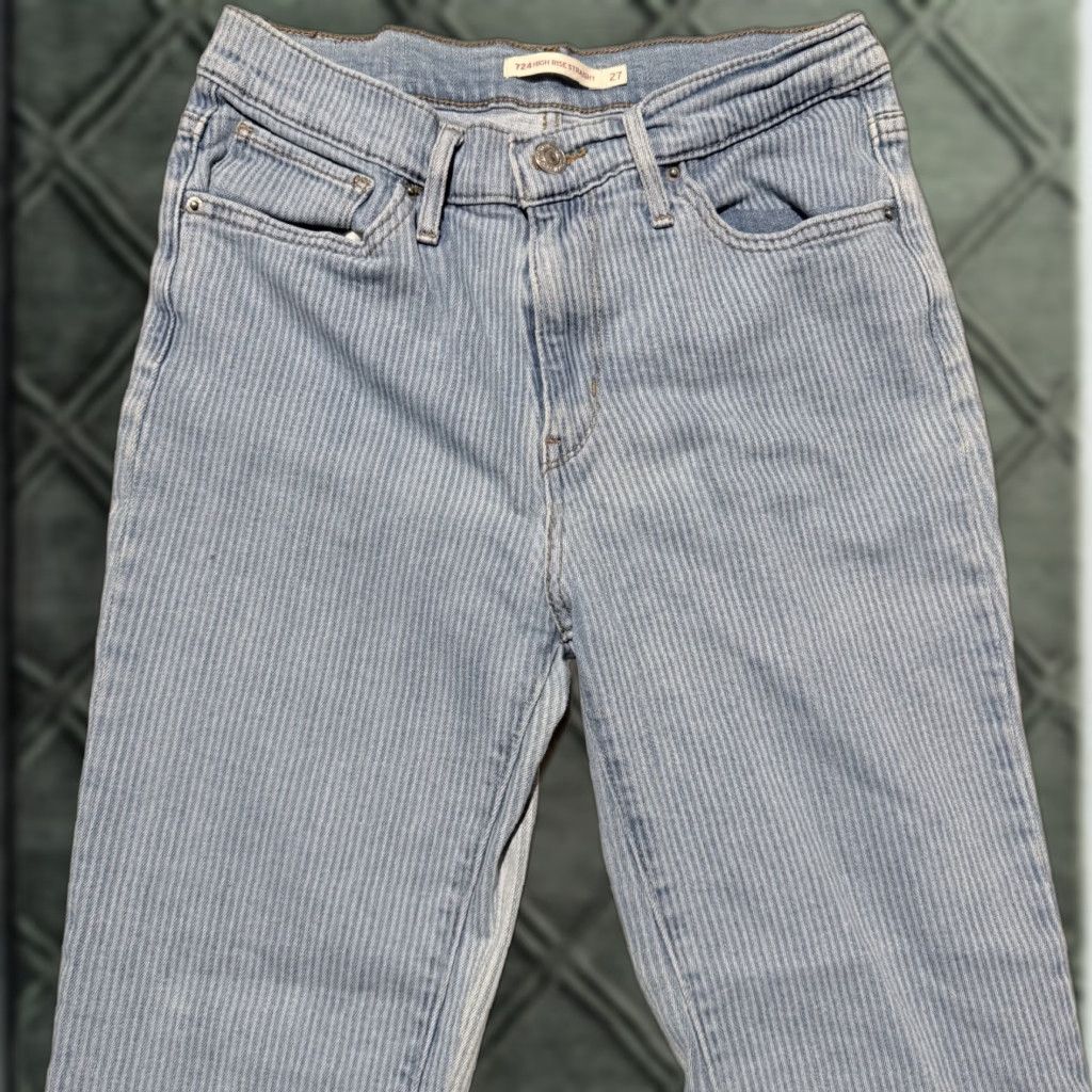 Levi's Levi's Levi's 724 High-Rise Straight Jeans Blue Women 27 Denim Zip-Fly 5-Pocket Design Regular Stretch Vintage No 90s City USA 724 Jeans Women Blue 27 Size 27" / US 4 / IT 40 - 1 Thumbnail