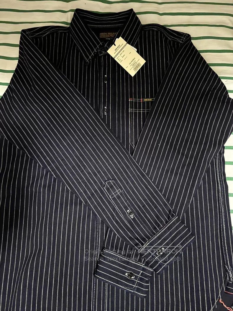 Iron Heart Iron Heart Heavy undyed striped cargo shirt Size US L / EU 52-54 / 3 - 2 Thumbnail