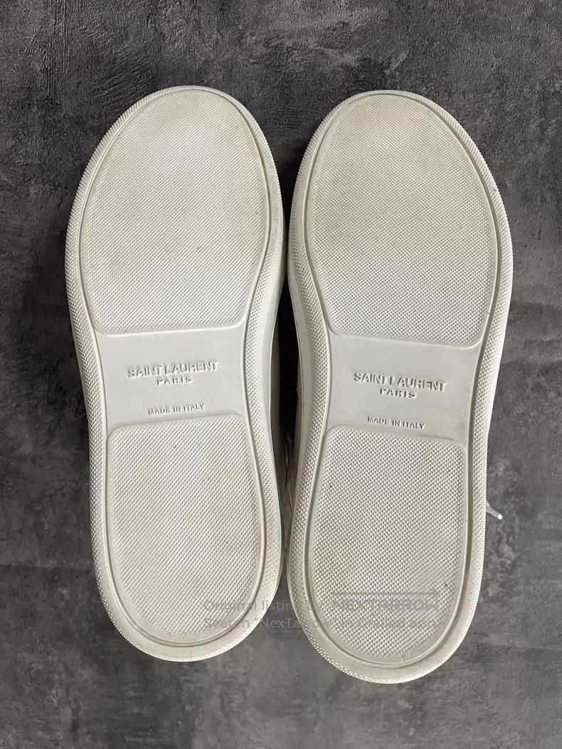 Saint Laurent Paris Saint Laurent Paris Heel Black and White Striped High-top Size US 7 / EU 40 - 6 Thumbnail