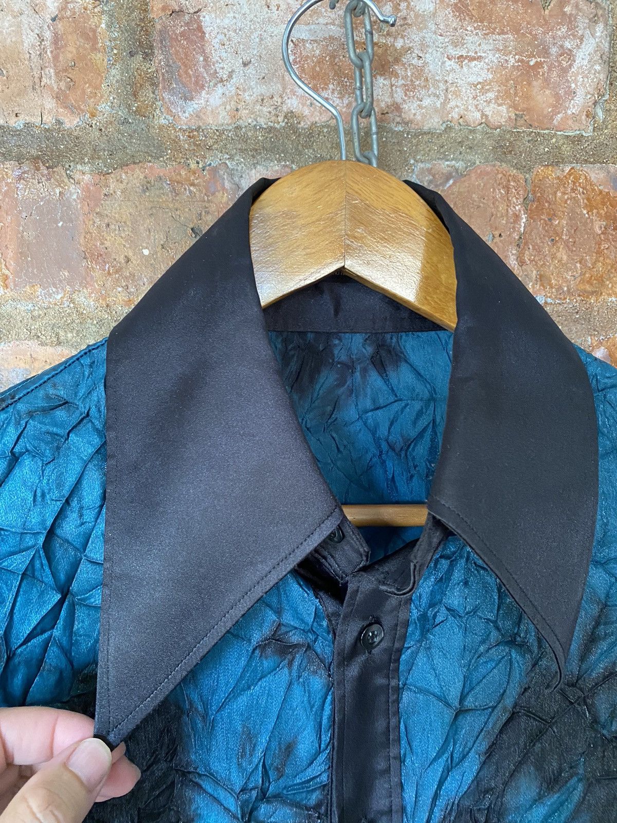 14th Addiction × 5351 POUR LES HOMMES × Japanese Brand 1990s Marble wrinkle vampire shirt Size US M / EU 48-50 / 2 - 10 Thumbnail