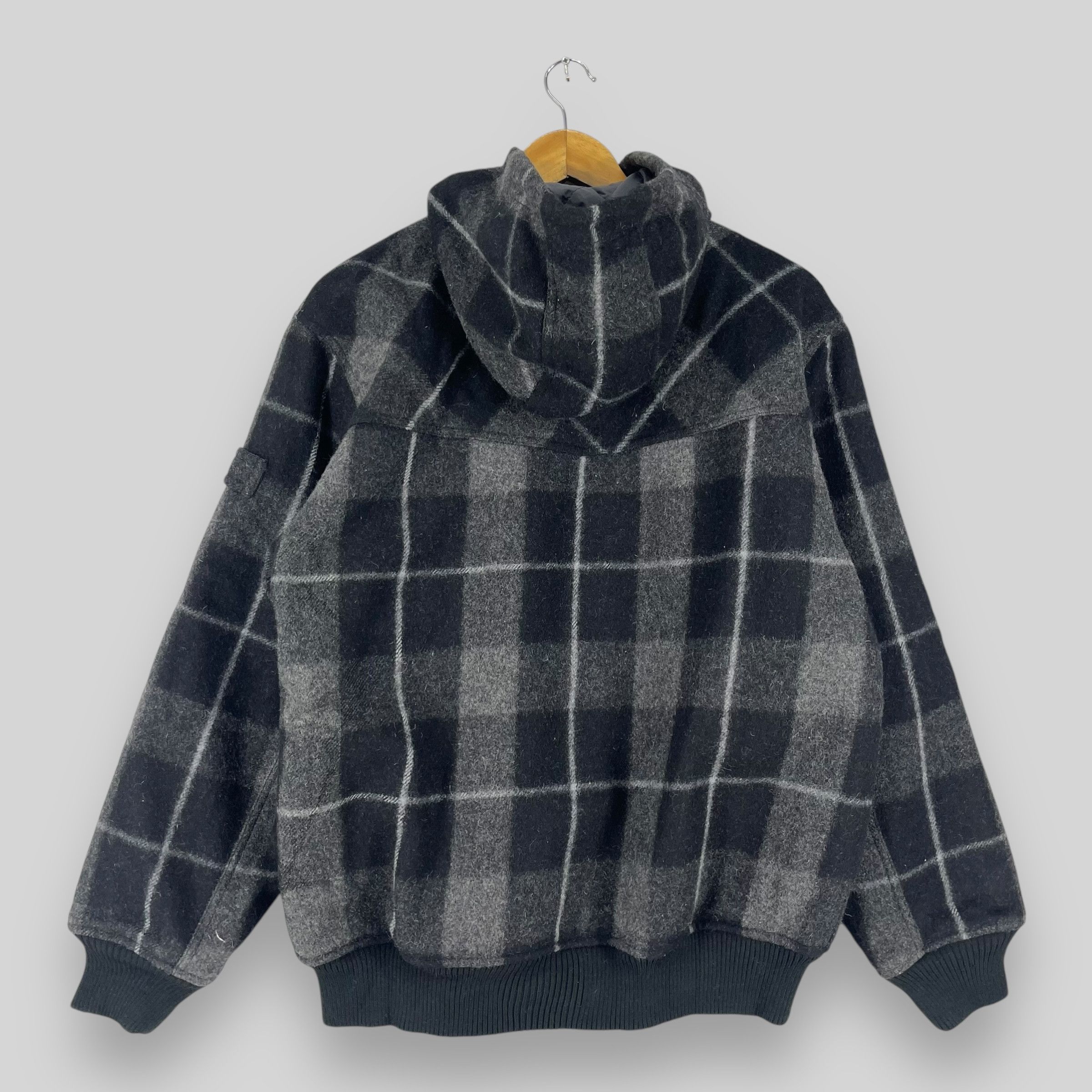 Ben Davis Vintage 90s BEN DAVIS Checkered Tartan Black Wool Jacket Size US M / EU 48-50 / 2 - 9 Thumbnail