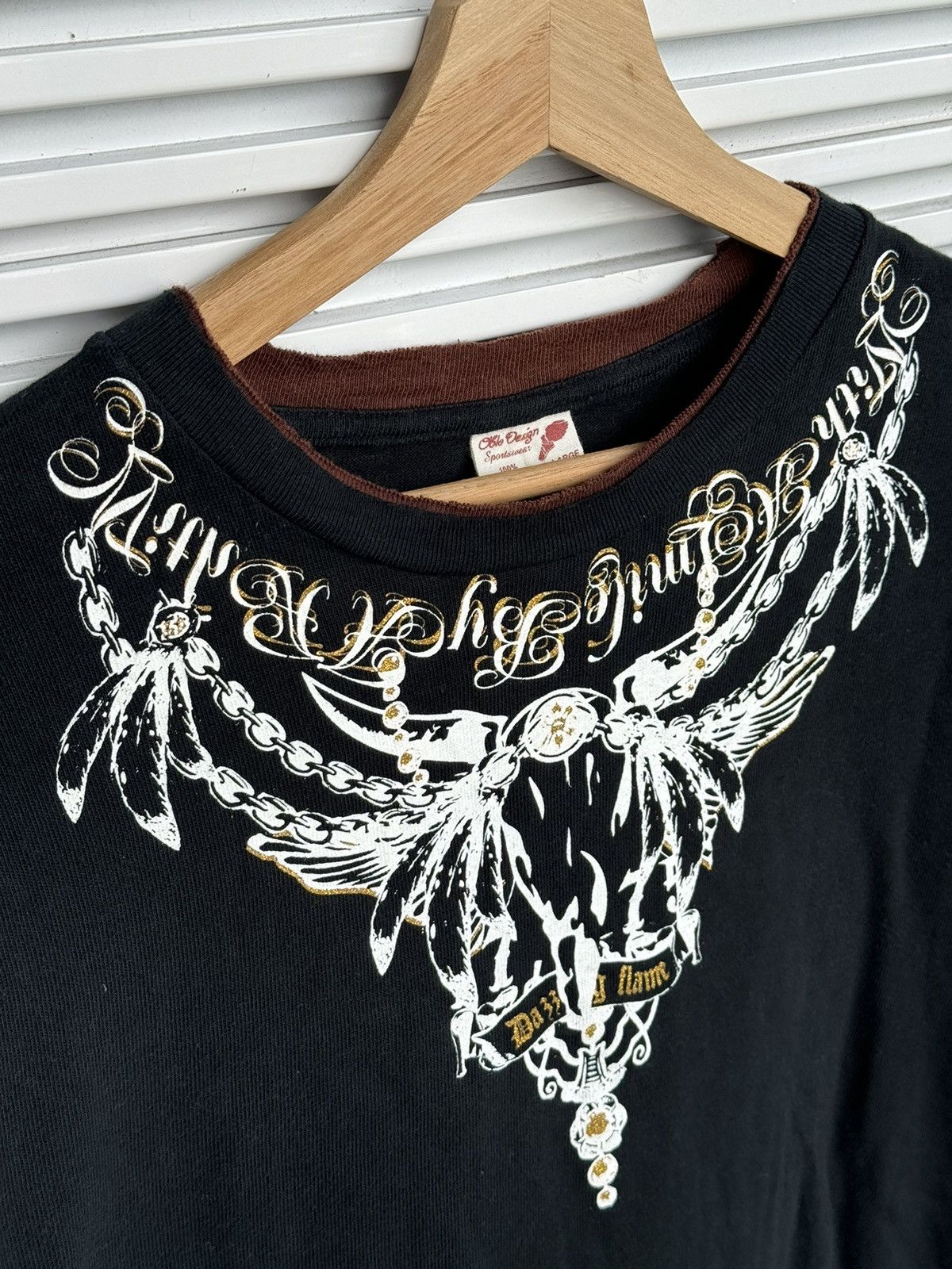 Japanese Brand Oblo Design Chrome Punk Riot Hearts Poem Longsleeve Size US L / EU 52-54 / 3 - 6 Thumbnail