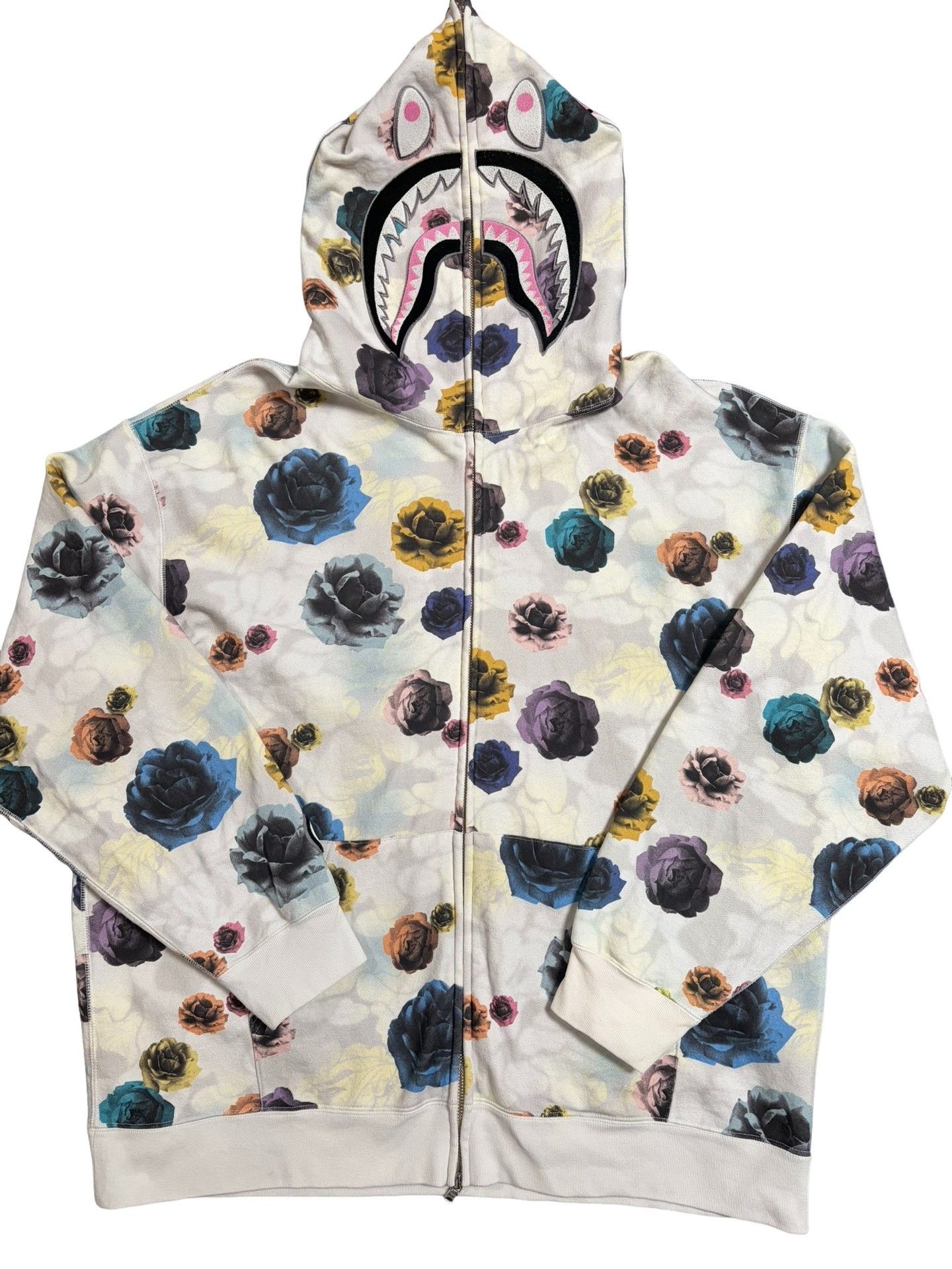 Bape A Bathing Ape Floral Shark Hoodie XXL Size US XXL / EU 58 / 5 - 1 Thumbnail