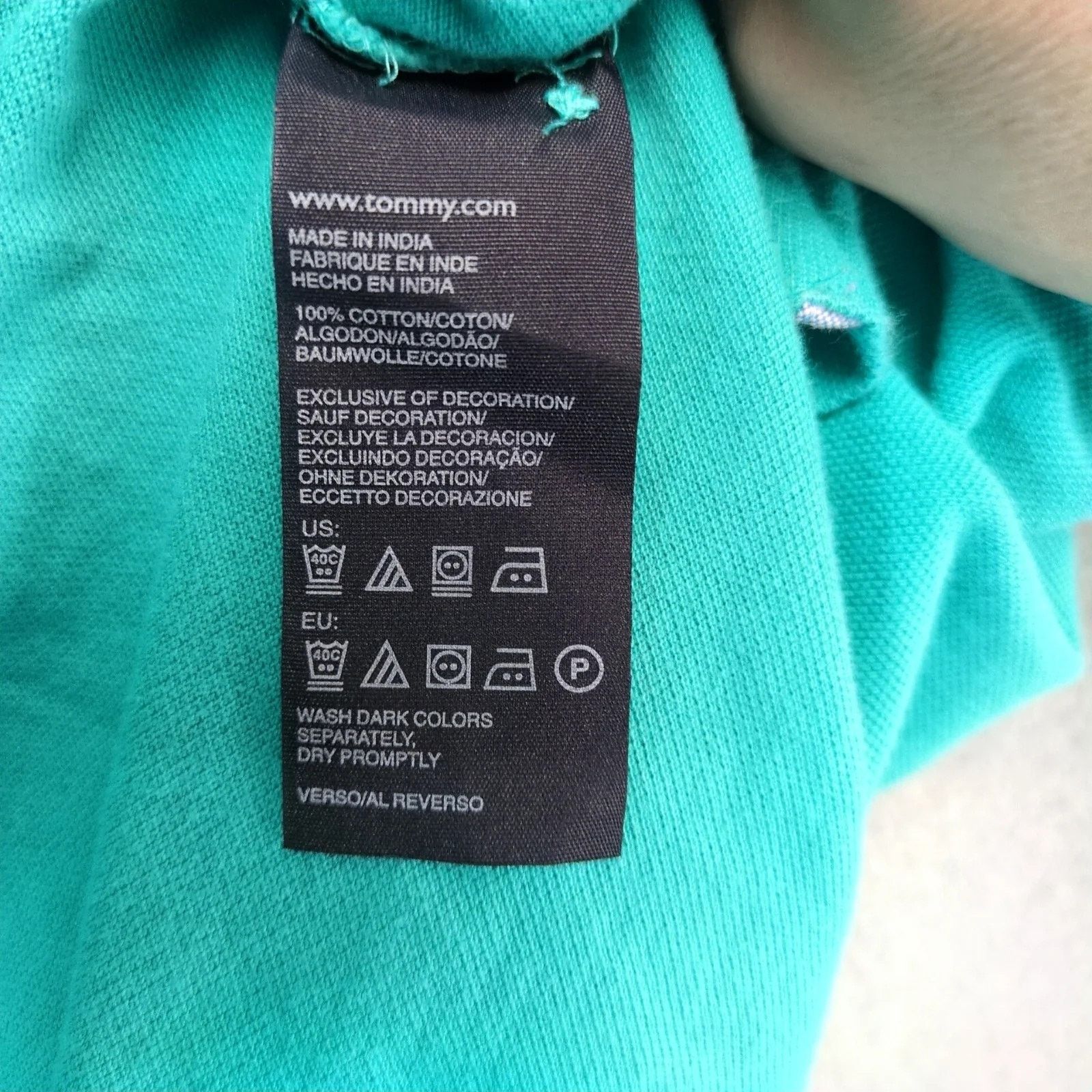 Tommy Hilfiger Tommy Hilfiger Teal Pique Polo Shirt Men's XL Short Sleeve Size US XL / EU 56 / 4 - 4 Thumbnail