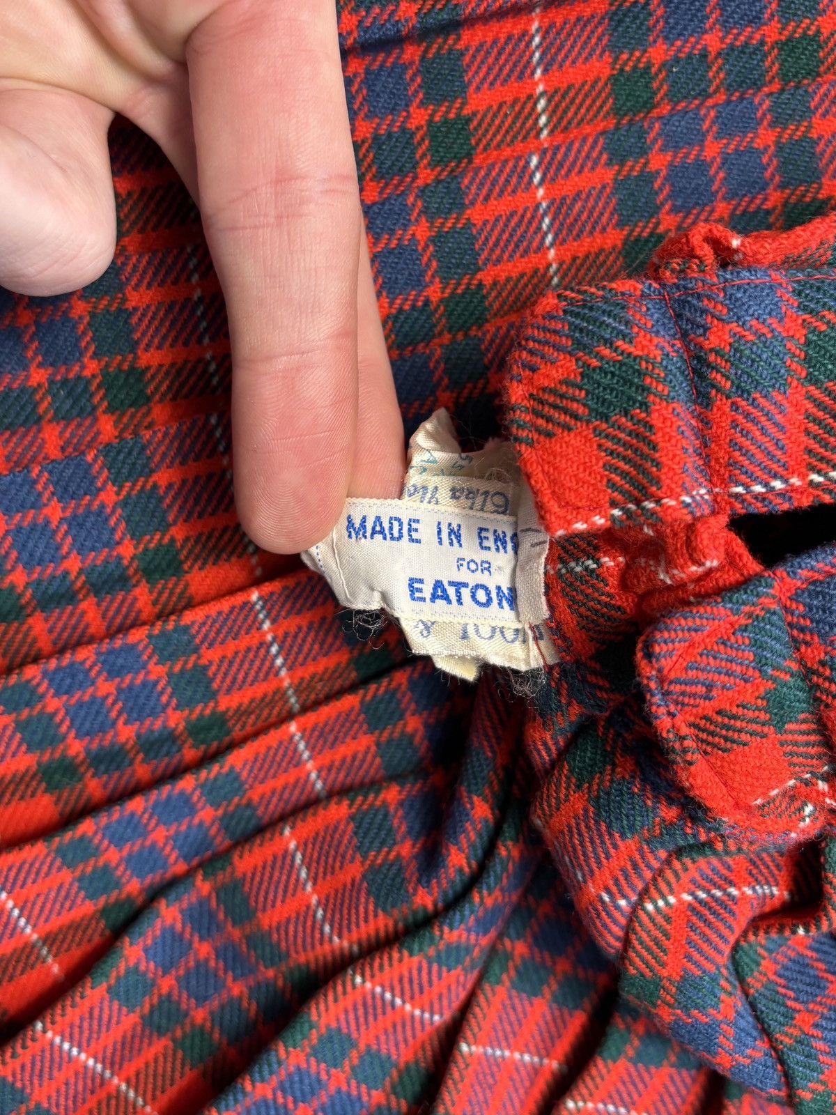 Eaton × Vintage True Vintage Pleated Mini Skirt School Uniform 1950s 1960s Size 22" - 5 Thumbnail