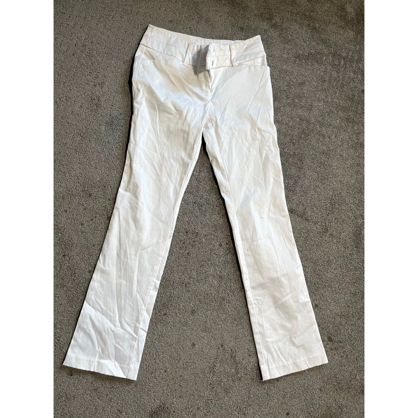Avenue 7th Avenue Design Studio New York & Company White Dress Pants 0P Petite Women Straight 32 in Inseam Dress Pants Size 25" / US 0 / IT 36 - 2 Thumbnail