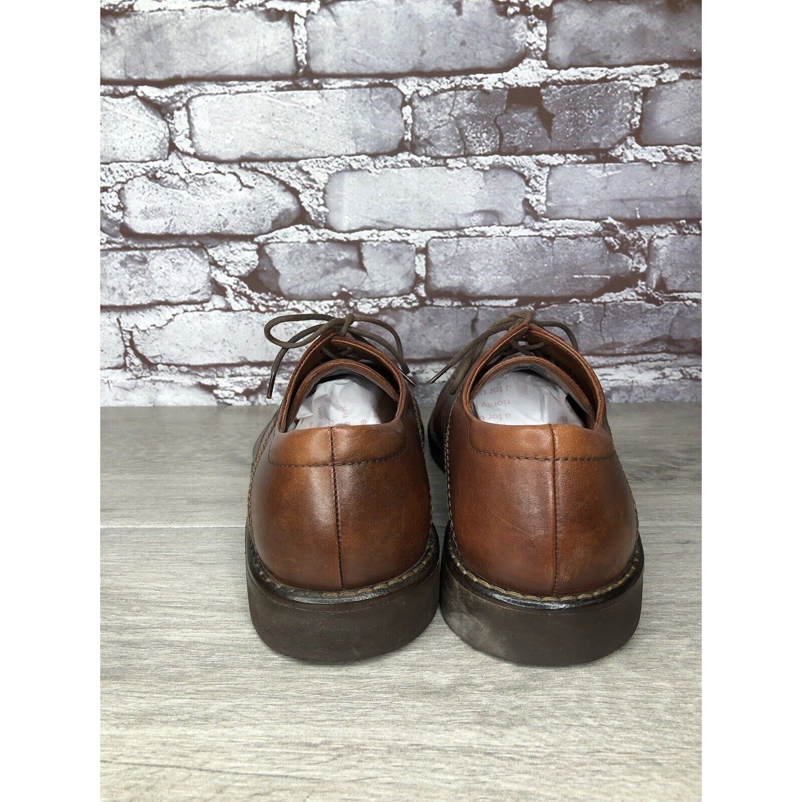 Ecco Ecco Vibram Gumlite Brown Leather Square Toe Oxfords Dress S Size US 12 / EU 45 - 5 Thumbnail