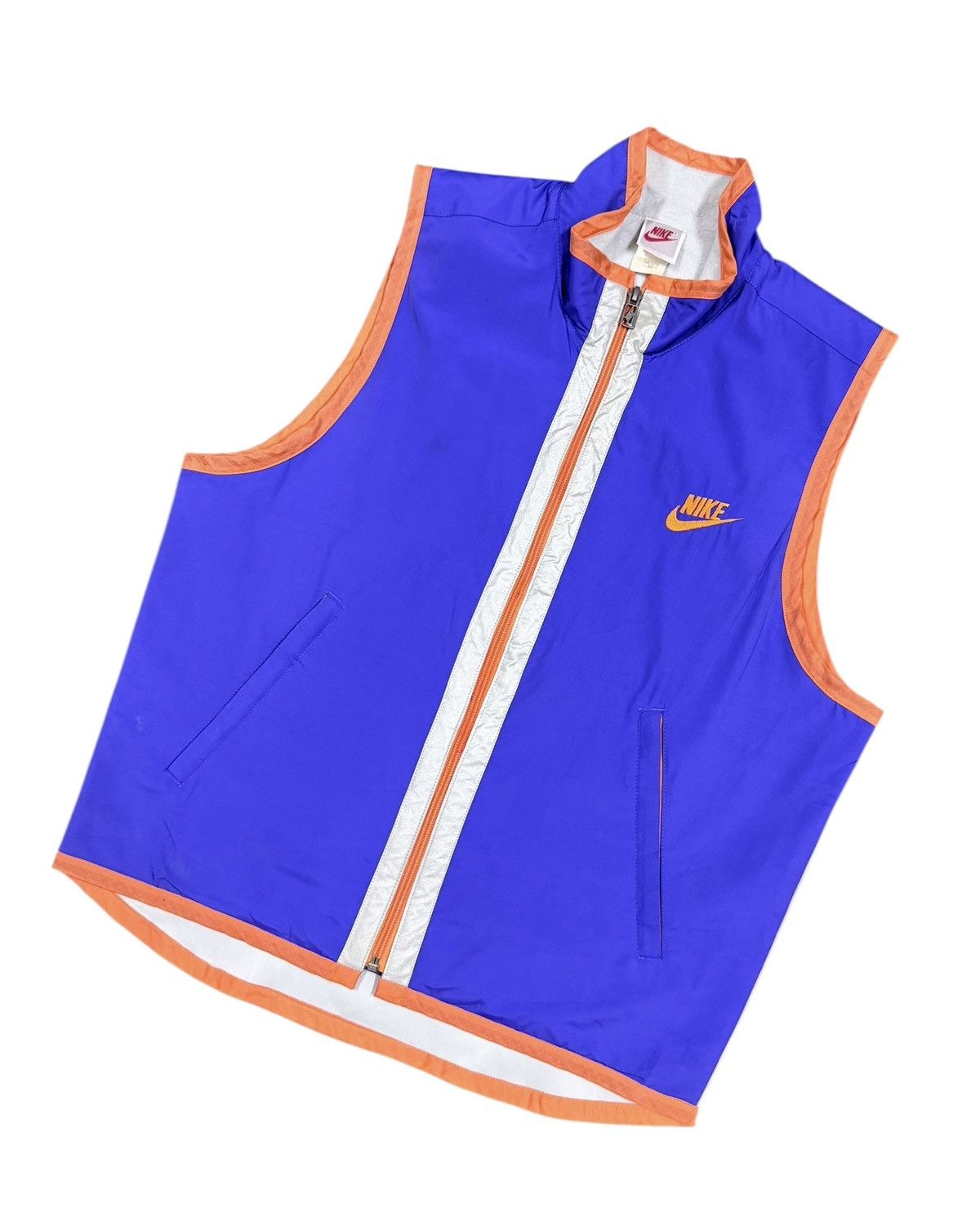 Nike Vtg🌟y2k Nike Multicolor Vest Zipper Jacket Made In Japan Size 40L - 12 Thumbnail