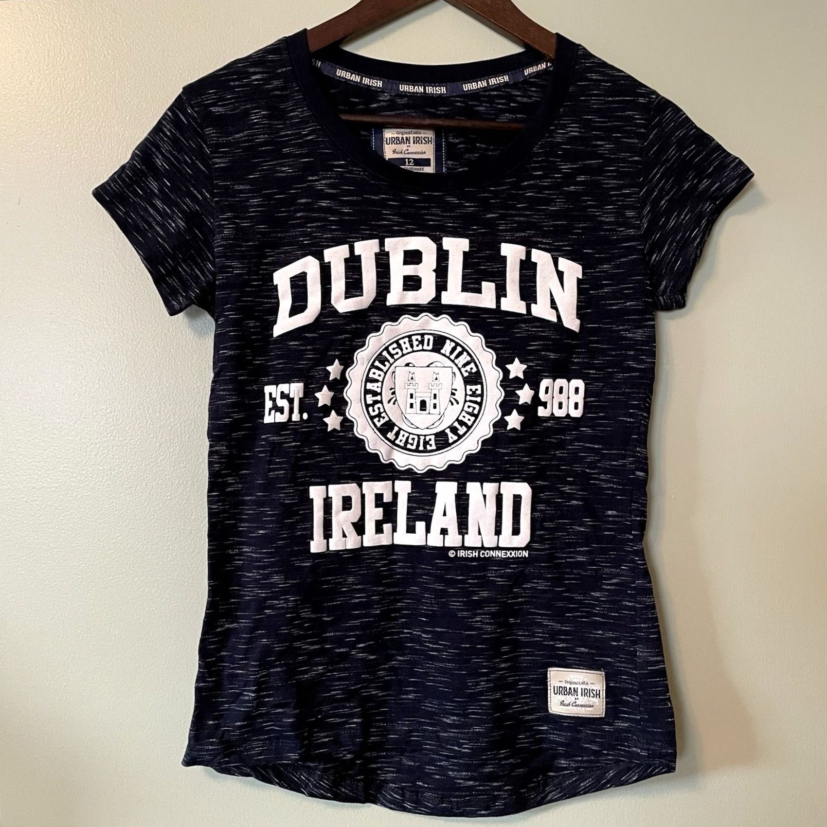 Vintage Dublin Ireland Tee Top Shirt Women’s Size 12 Navy Blue Short Sleeve NWT t-shirt Size XL / US 12-14 / IT 48-50 - 3 Thumbnail