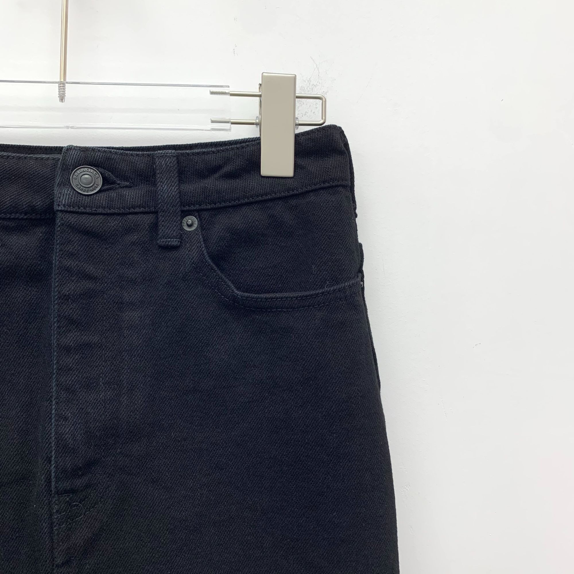Balenciaga Balenciaga Garde-Robe Black Cotton Short Denim Skirt Casual Size 34" / US 12 / IT 48 - 7 Thumbnail
