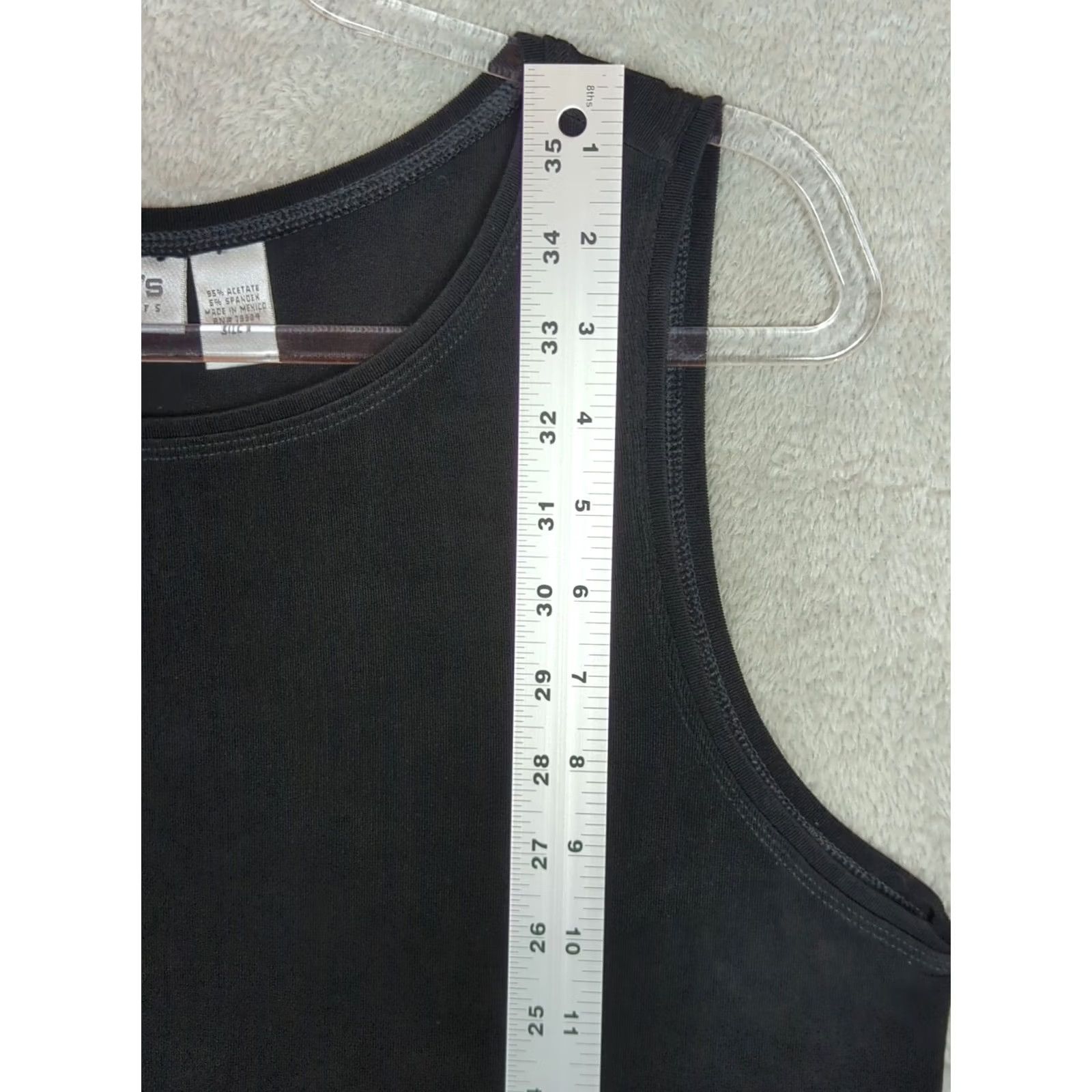 Vintage CHICO'S TRAVELERS Women's Tank Top XL Black Slinky Sleeveless Regular Stretch Unlined Easy Care Size XL / US 12-14 / IT 48-50 - 7 Thumbnail