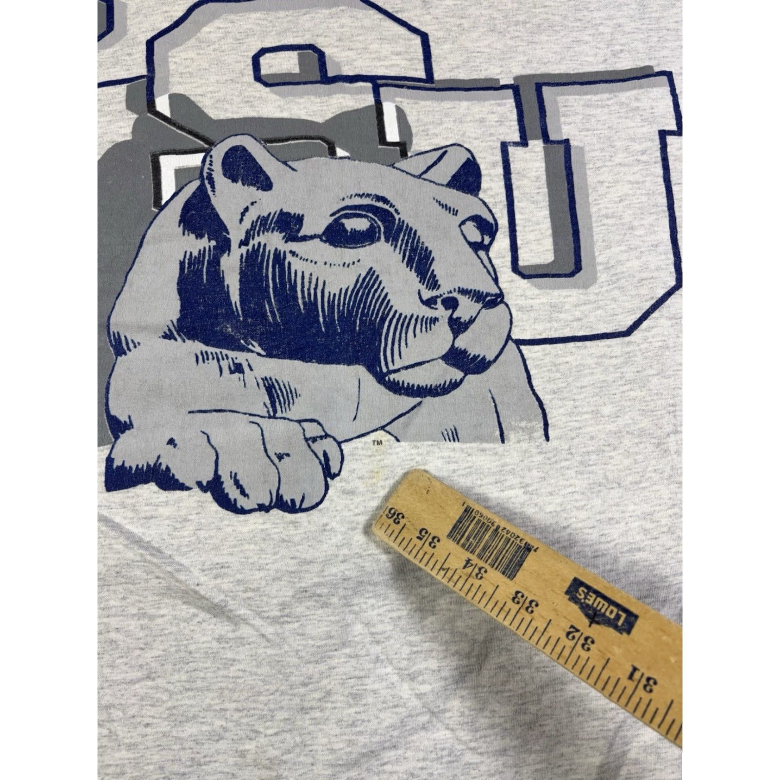 Penn VINTAGE Penn State University 90s Double Sided T Shirt Grey M Men Signal Size US M / EU 48-50 / 2 - 4 Thumbnail