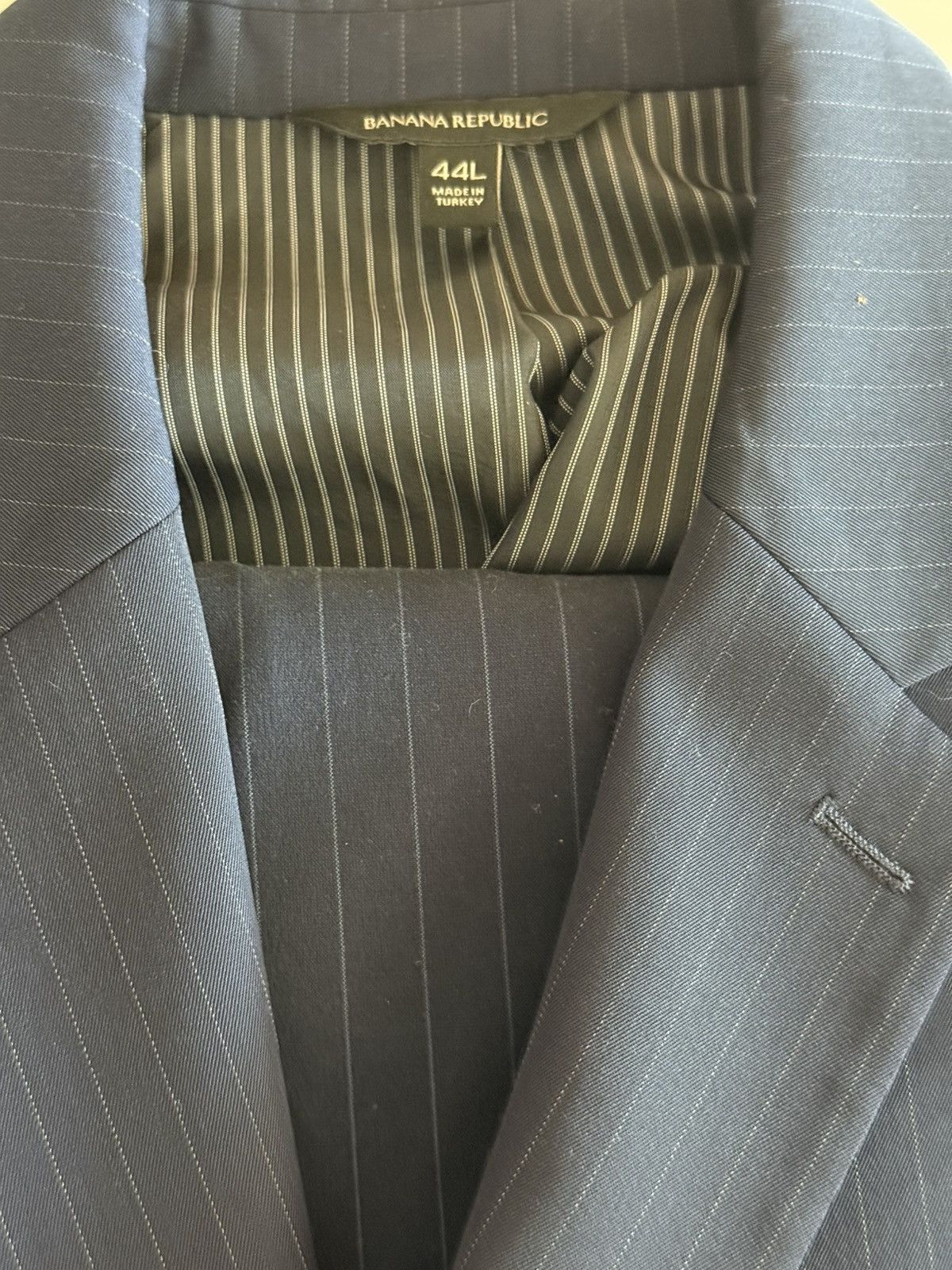 Banana Republic 44L - Banana Republic Pinstripe Suit Size 42R - 2 Thumbnail