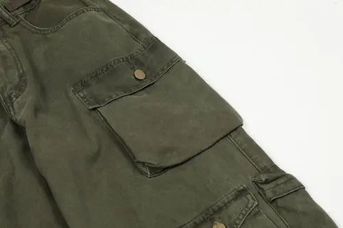 Japanese Brand Cargo Pants Streetwear Multi Pocket Straight Baggy Size US 33 - 5 Thumbnail