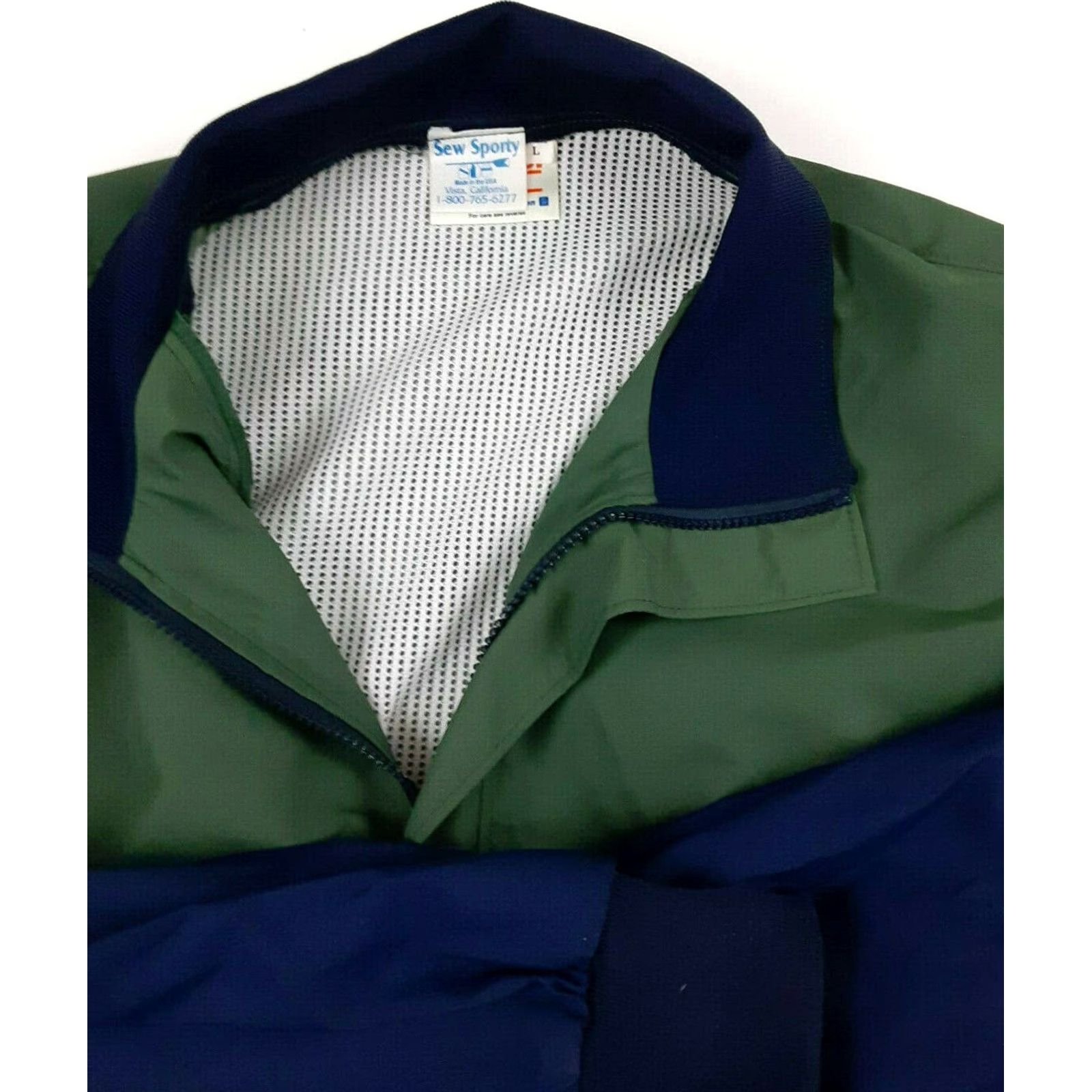 Vintage VINTAGE Sew Sporty Rowing Jacket Green-Blue Large 1/4 Zip Hooded Windbreaker Mens L Size US L / EU 52-54 / 3 - 7 Thumbnail