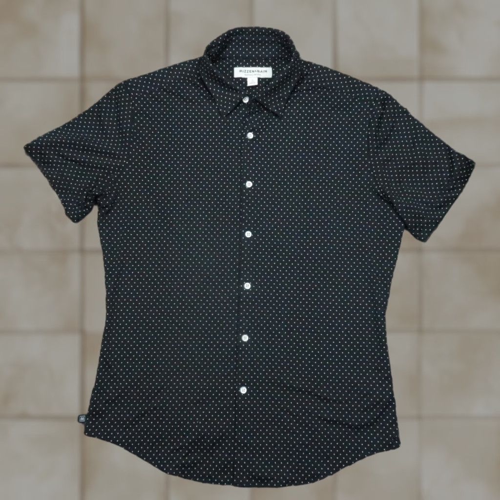 Mizzen+Main Mizzen Main Shirt Mens Small Blue White Performance Trim Polka Dot Short Sleeve Size US S / EU 44-46 / 1 - 1 Thumbnail
