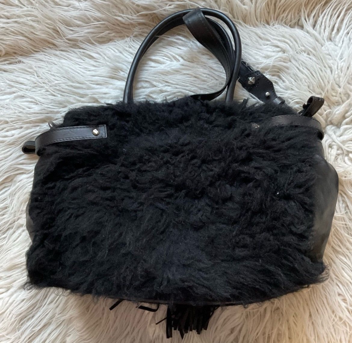 Giorgio Brato Giorgio Brato Tanned Leather Shearling Crossbody Satchel Size ONE SIZE - 2 Thumbnail