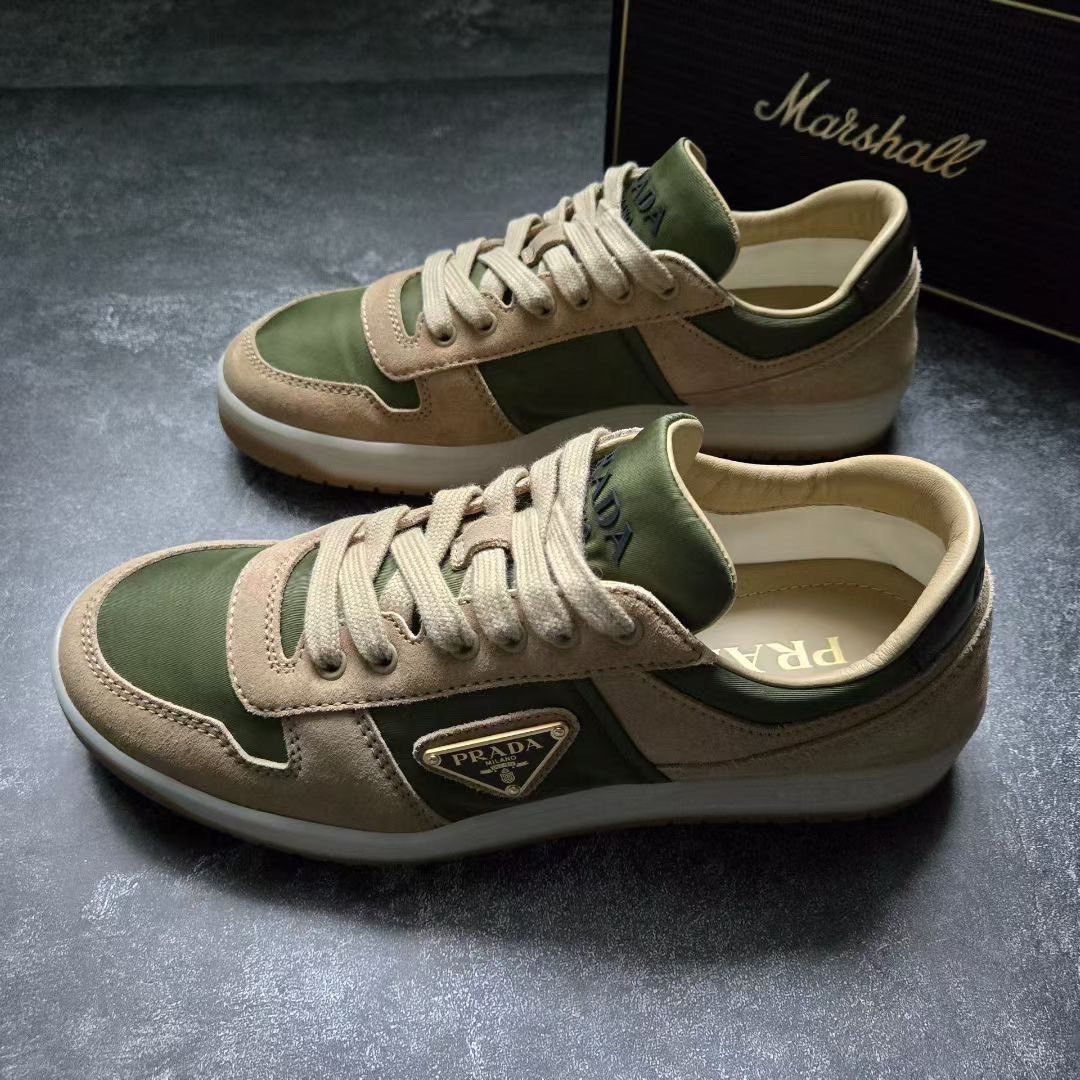 Prada Prada Downtown Moss Green Triangle Logo Sneakers Size US 6 / EU 39 - 1 Thumbnail