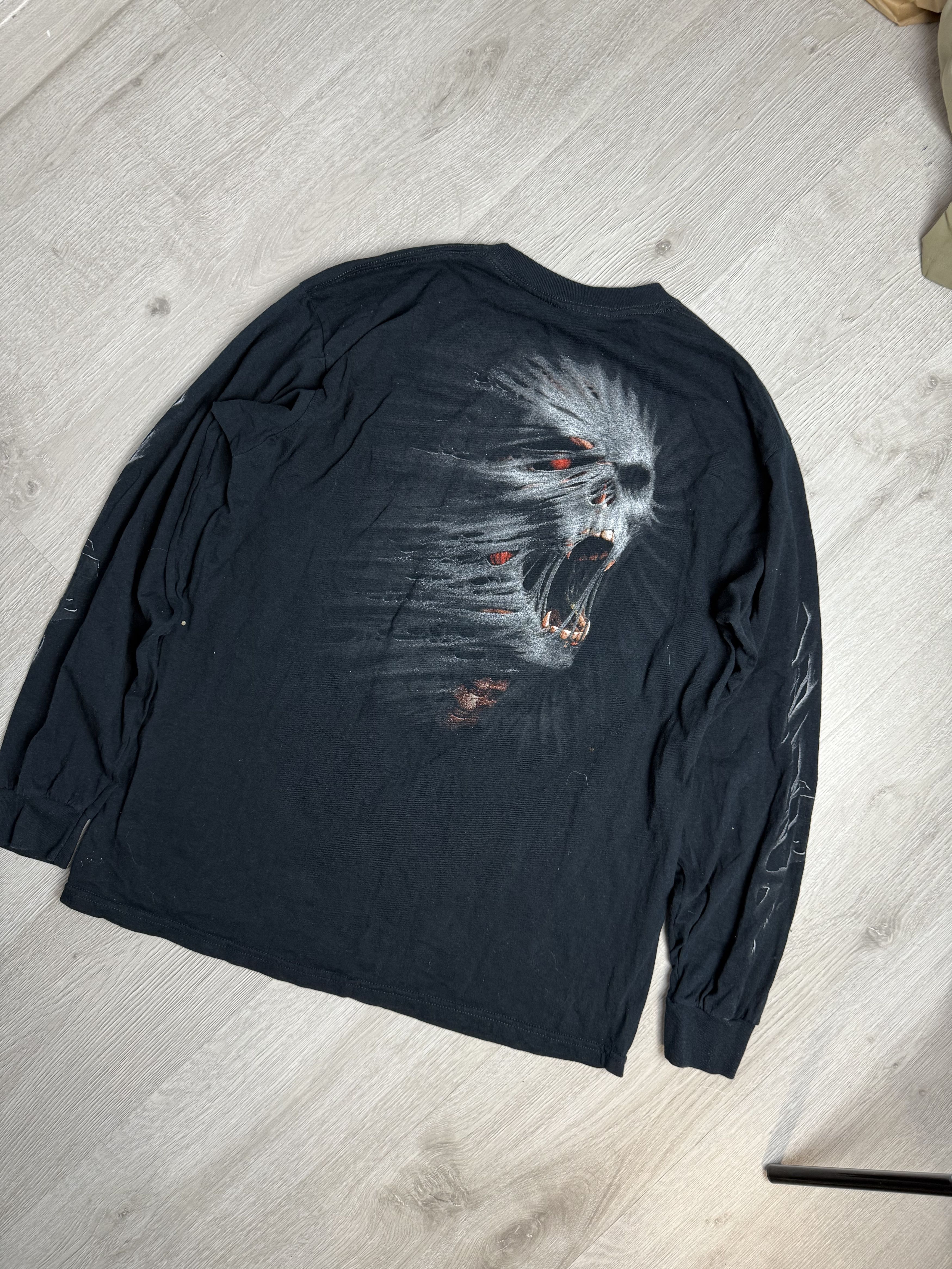 Band Tees × Japanese Brand Vintage Y2K Spiral Scream Skull Horror Rock Tee Shirt Size US L / EU 52-54 / 3 - 3 Thumbnail