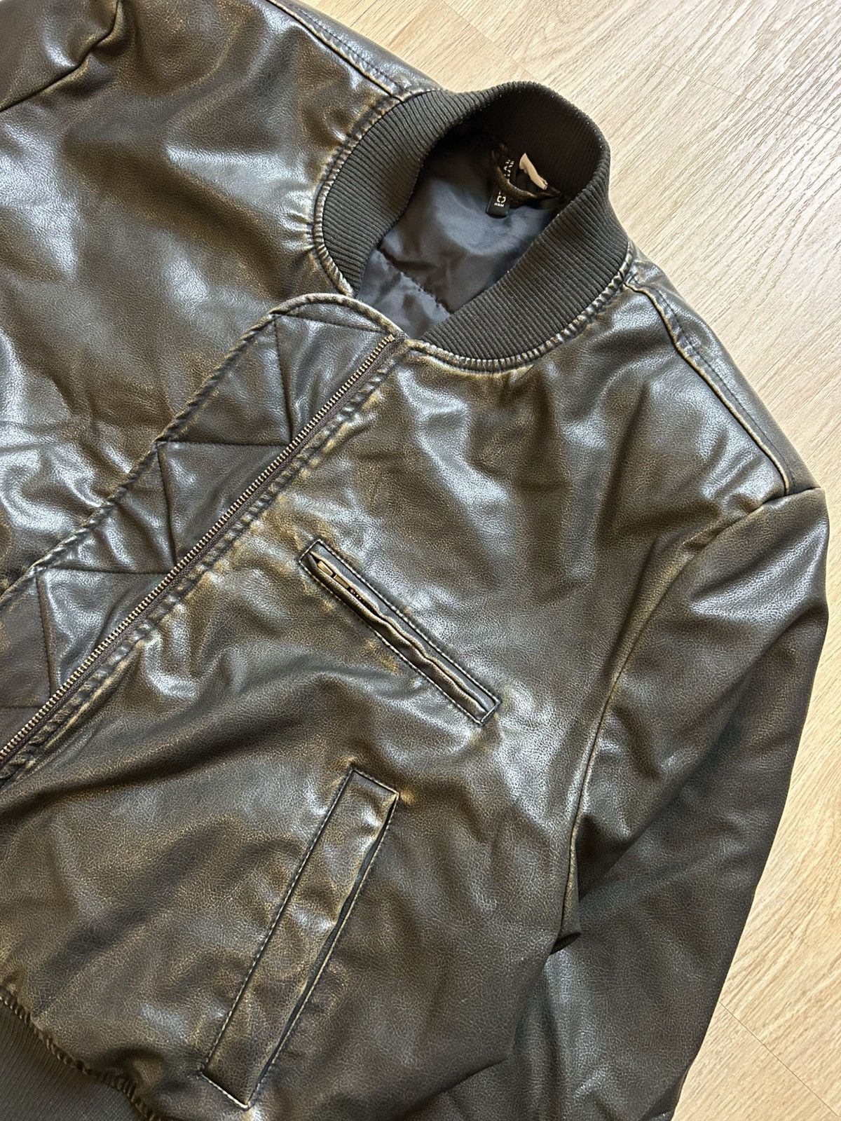 H&M Faux Leather Bomber Jacket Size L / US 10 / IT 46 - 2 Thumbnail