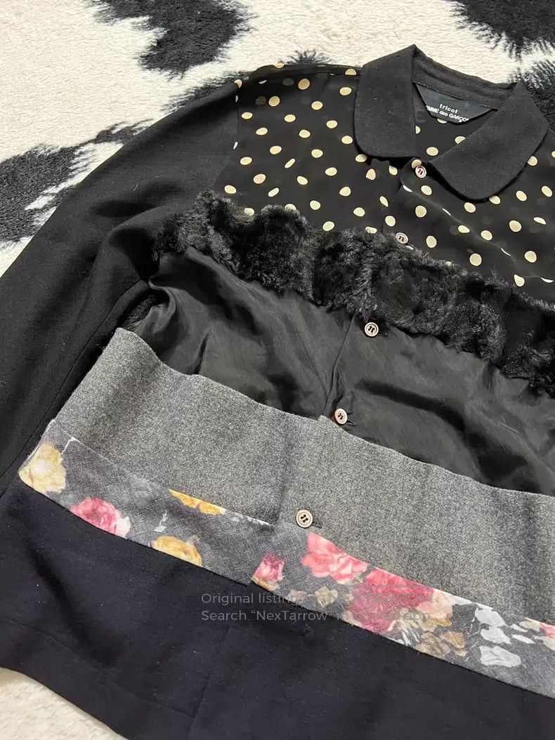 Comme des Garcons Comme Des Garcons Mixed material patchwork cardigan top Size M / US 6-8 / IT 42-44 - 3 Thumbnail