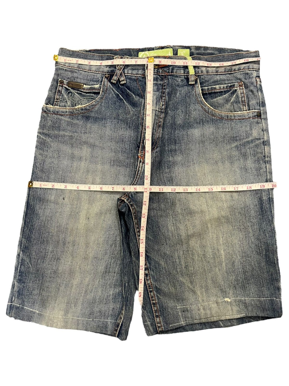 LRG Vintage Japanese Brand Mud Wash Distress Jean Shorts Size US 34 / EU 50 - 6 Thumbnail