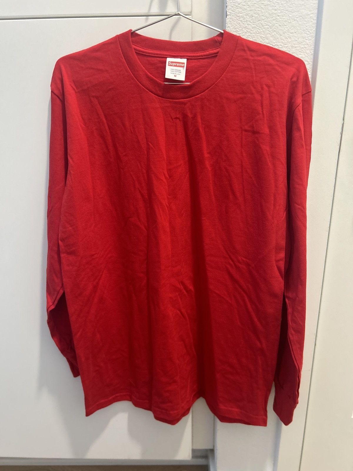 Red long sleeve supreme shirt online