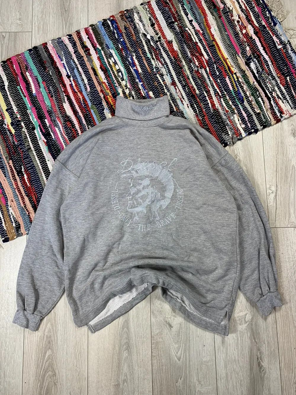 Diesel × Vintage Diesel Embroidered Turtleneck Sweatshirt Big Logo Size US L / EU 52-54 / 3 - 2 Thumbnail
