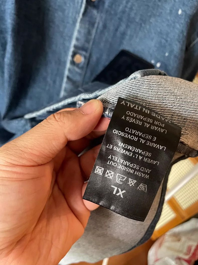 Raf Simons Raf simons Leather branded denim shirt jacket Size US XL / EU 56 / 4 - 7 Thumbnail