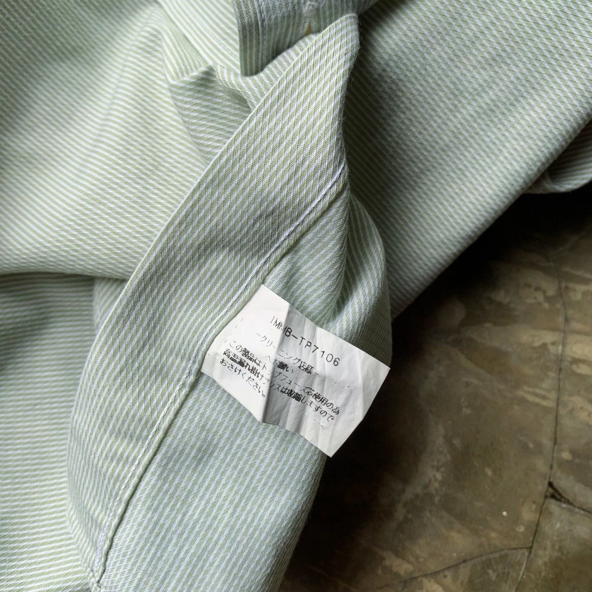 Issey Miyake ISSEY MIYAKE STRIPE SOFT GREEN SHIRT LS Size US L / EU 52-54 / 3 - 4 Thumbnail