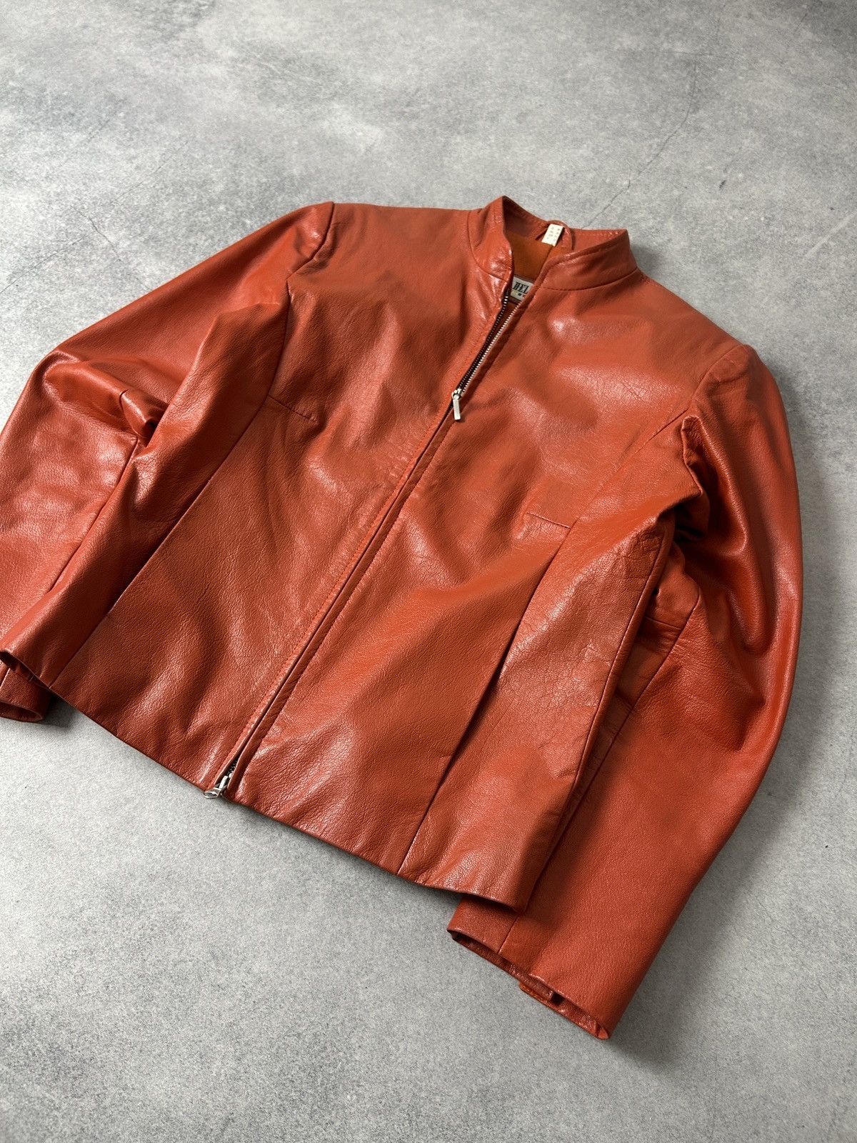 Vera Pelle Helline orange jacket women’s genuine leather Size S / US 4 / IT 40 - 4 Thumbnail