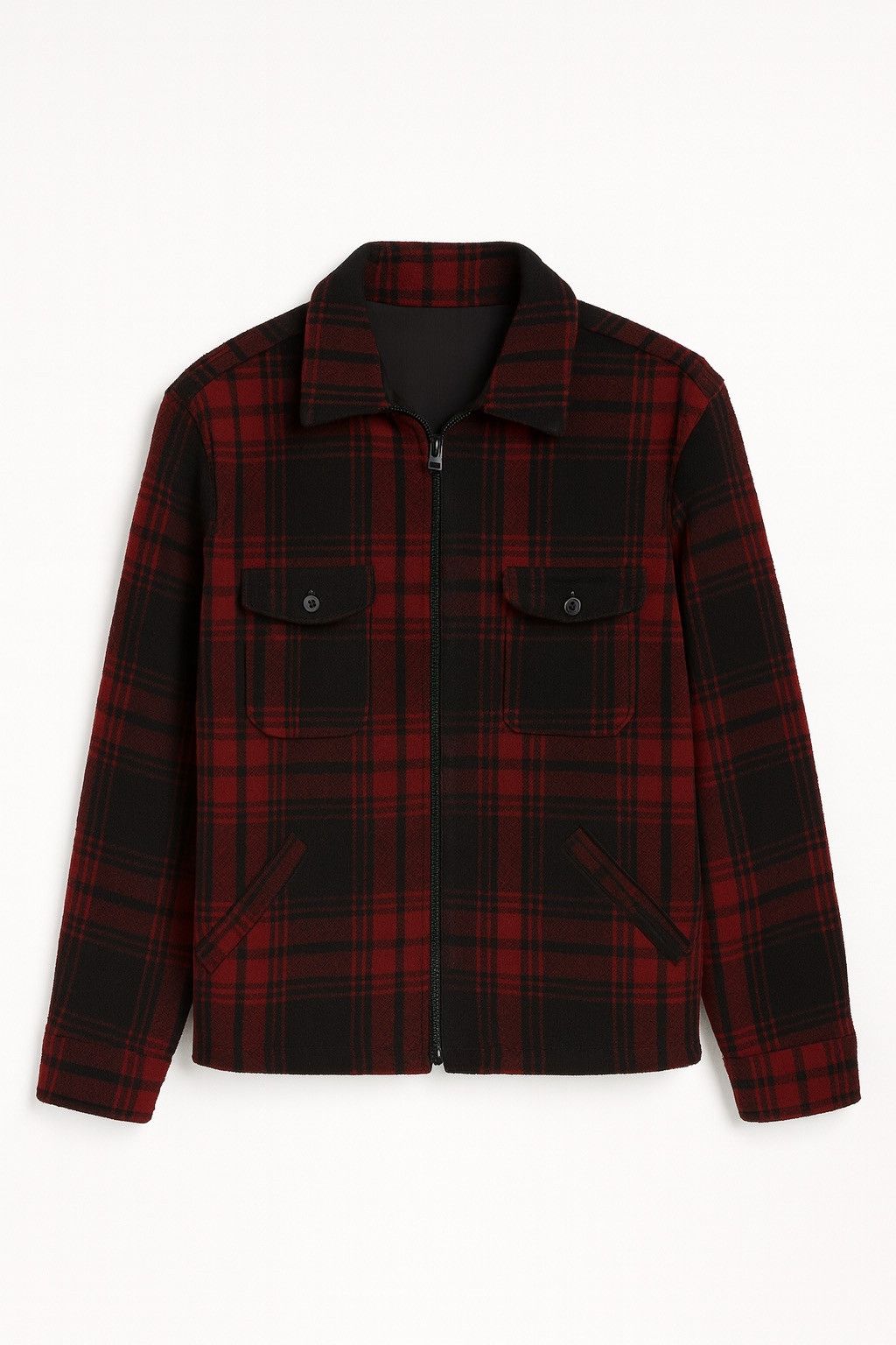 Japanese Brand Back Number Red Black Wool Plaid Jacket – Military Inspired Size US L / EU 52-54 / 3 - 13 Thumbnail