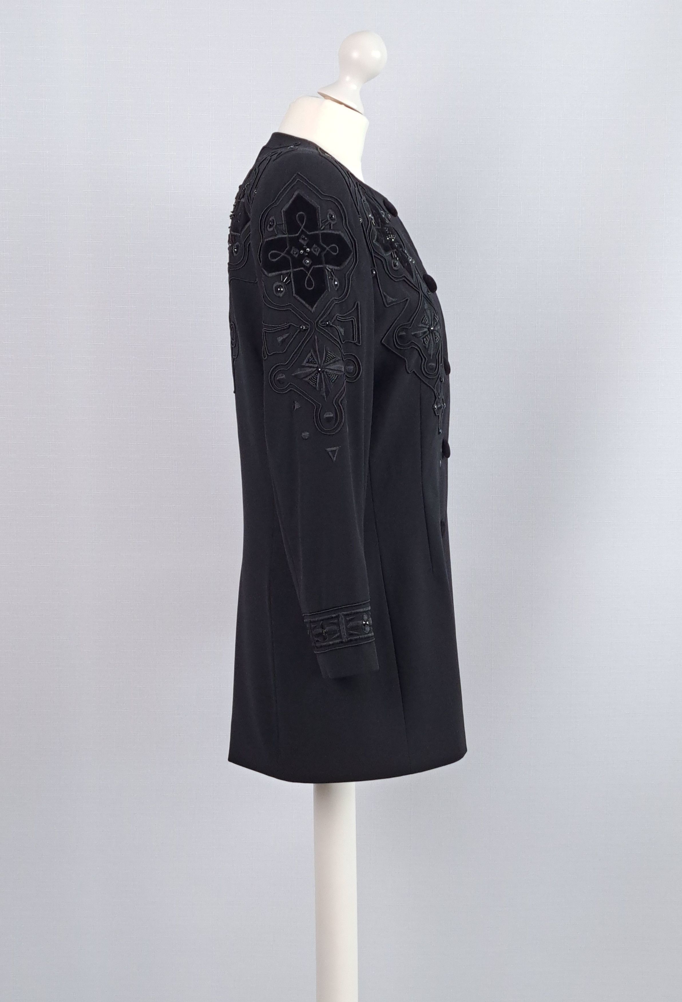 Escada × Vintage Vtg ESCADA Couture embroidered crosses long jacket. Size 38 Size M / US 6-8 / IT 42-44 - 2 Thumbnail