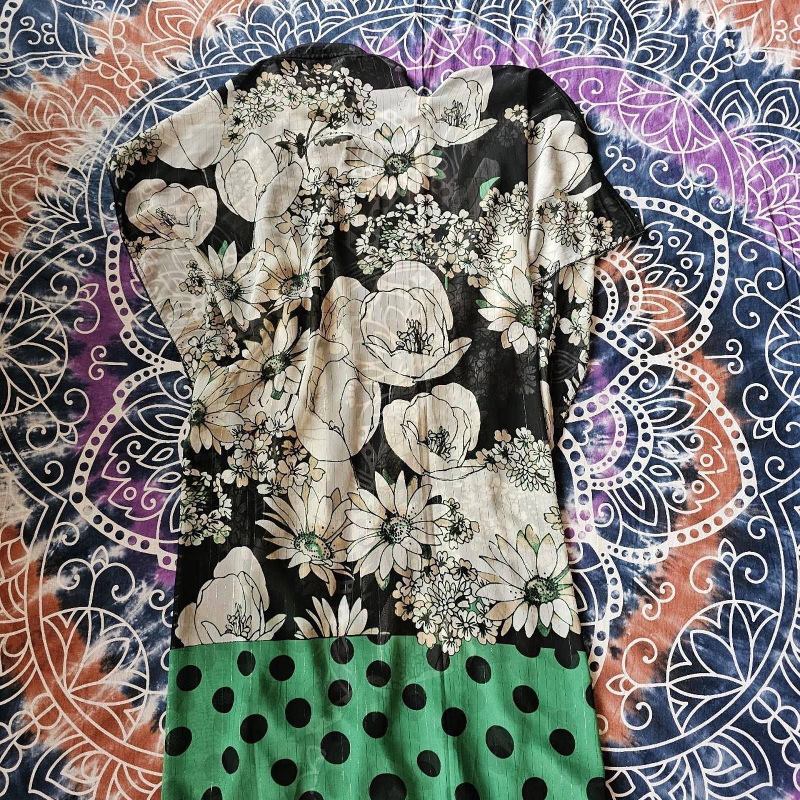Designer Women's Black and Green Sheer Komono Size ONE SIZE - 5 Thumbnail