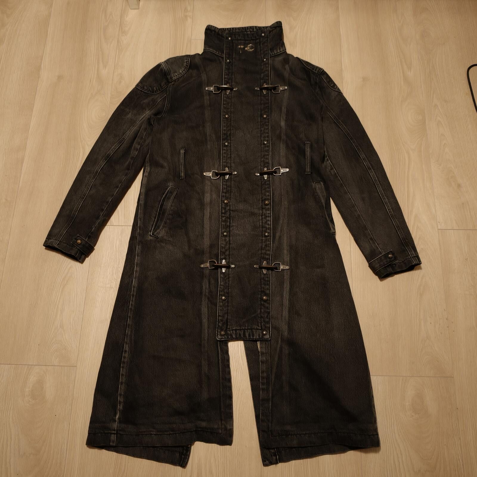 Thug Club THUG CLUB Bio Soldier Trench Jacket - Black Denim - Size M Size US M / EU 48-50 / 2 - 1 Thumbnail