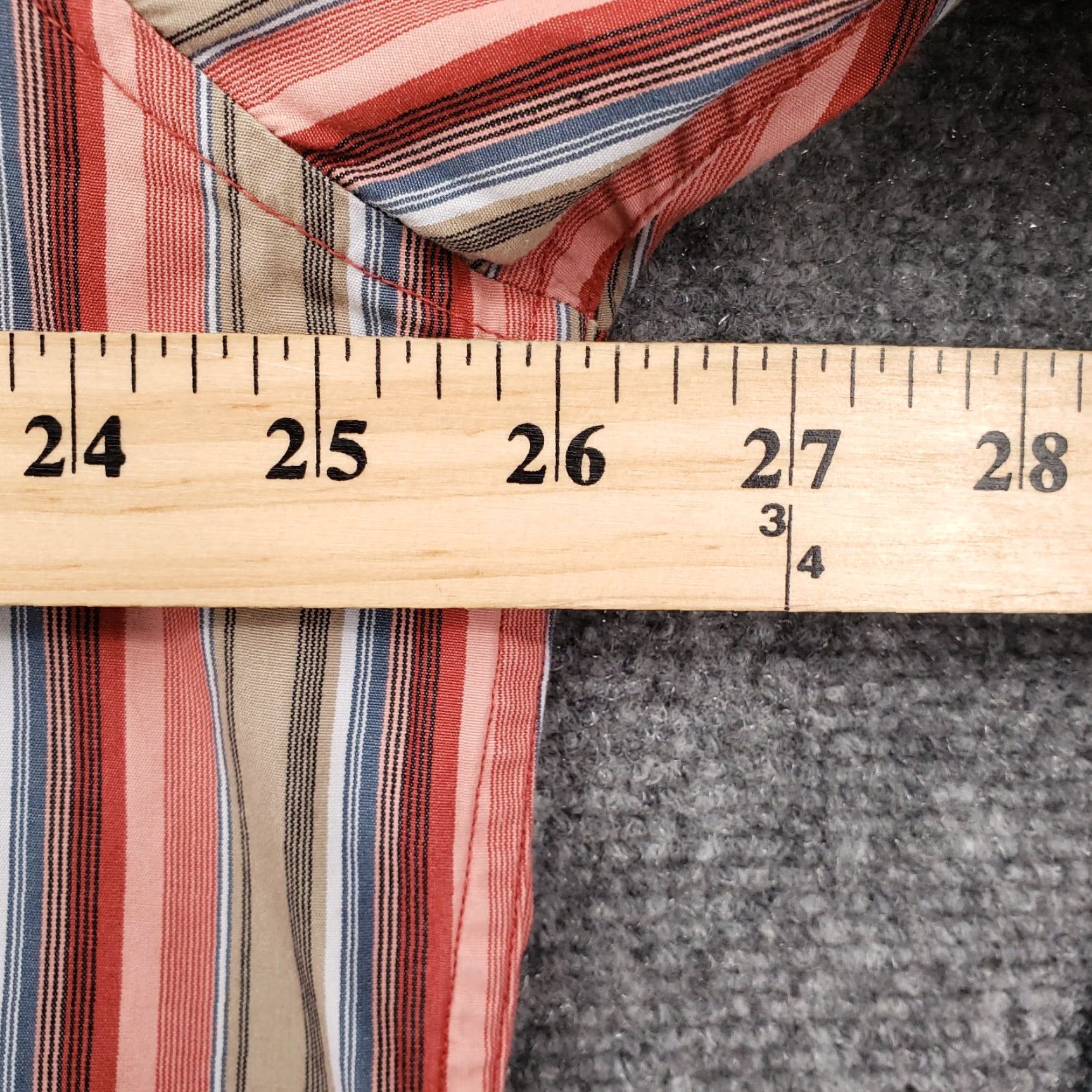 Liz Claiborne Claiborne Shirt Mens XL Red Striped Button-Up Long Sleeve Cotton Blend Casual Workplace Size US XL / EU 56 / 4 - 6 Thumbnail