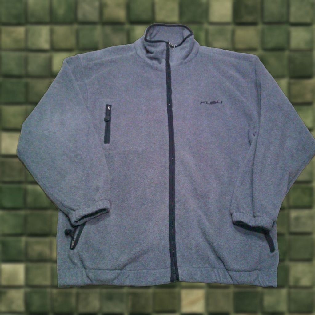 Fubu VINTAGE FUBU Jacket Windbreaker Fleece Gray Oversized Baggy Spell Out 90s Hip Hop Mens L Regular Size US L / EU 52-54 / 3 - 1 Thumbnail