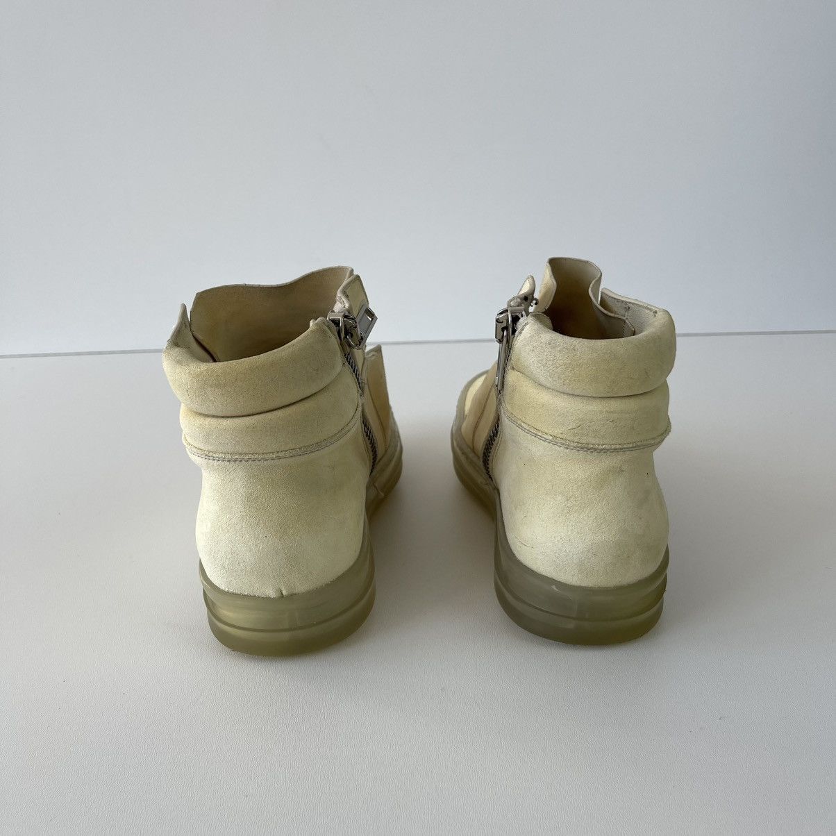 Rick Owens Rick Owens Island Dunk Distressed Hi-Top Zip Sneakers Milk Size US 6 / EU 39 - 8 Thumbnail