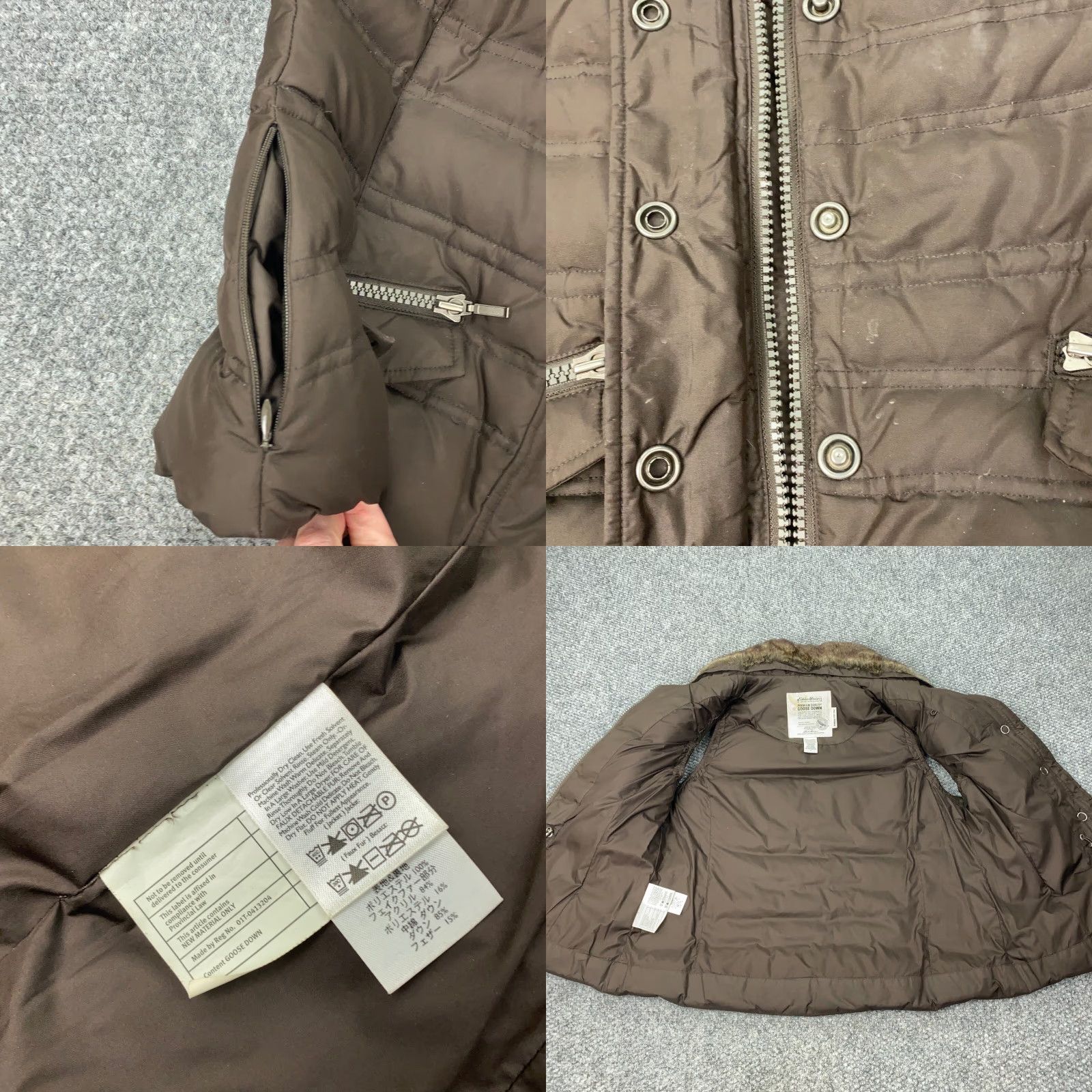 Eddie Bauer VINTAGE Eddie Bauer Goose Down Vest Womens Large Brown Down Faux Fur Collar Size L / US 10 / IT 46 - 8 Thumbnail