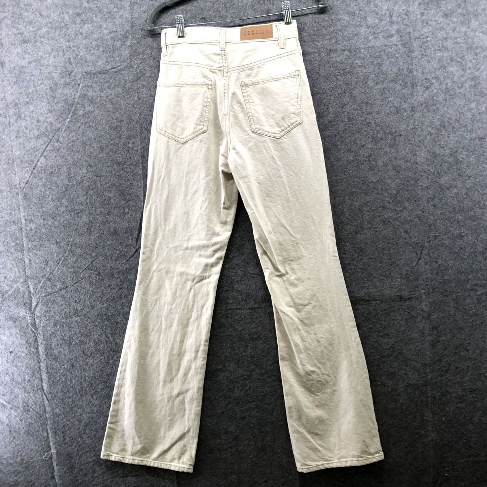 Pacsun Pacsun High Rise Boot Jeans Womens Size 23 Beige Cream Button Fly Cotton Denim Jeans Boots Size 40" / US 18 - 2 Thumbnail