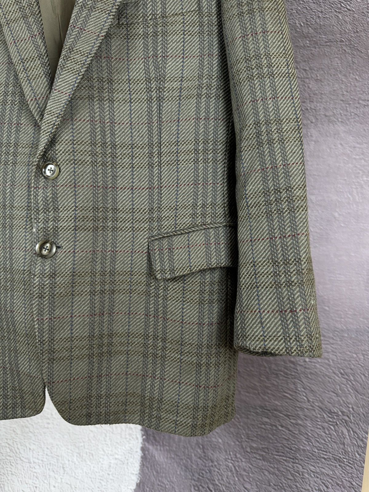 Vintage Yves Saint Laurent diffusion hommes checkered wool blazer Size 44R - 7 Thumbnail