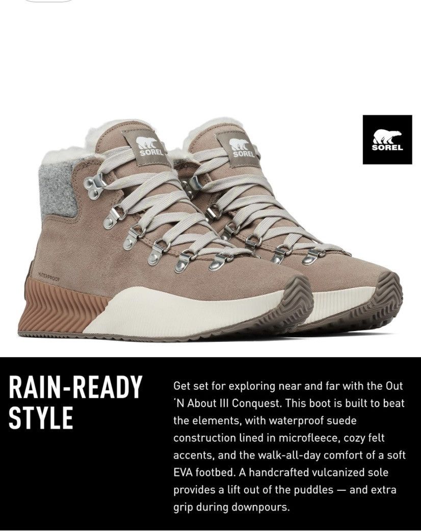 SOREL Sorel Out N About III Conquest Boot Taupe 8 US NWT Size US 8 / IT 38 - 13 Thumbnail